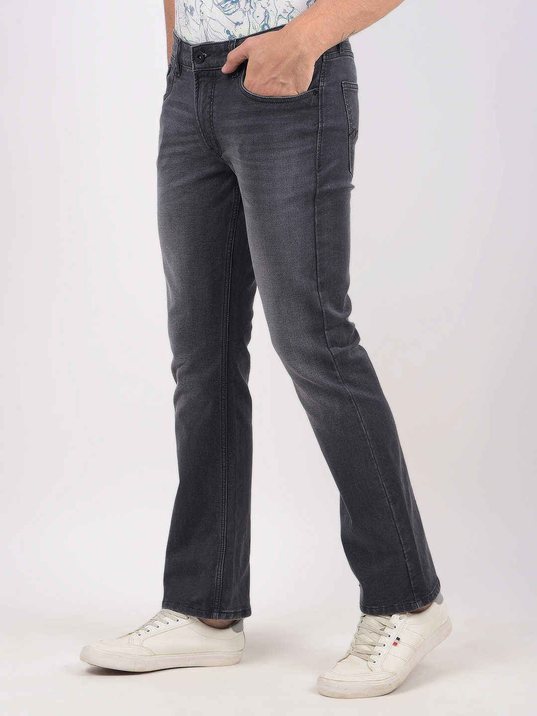 Numero Uno Men Solid Grey Jeans